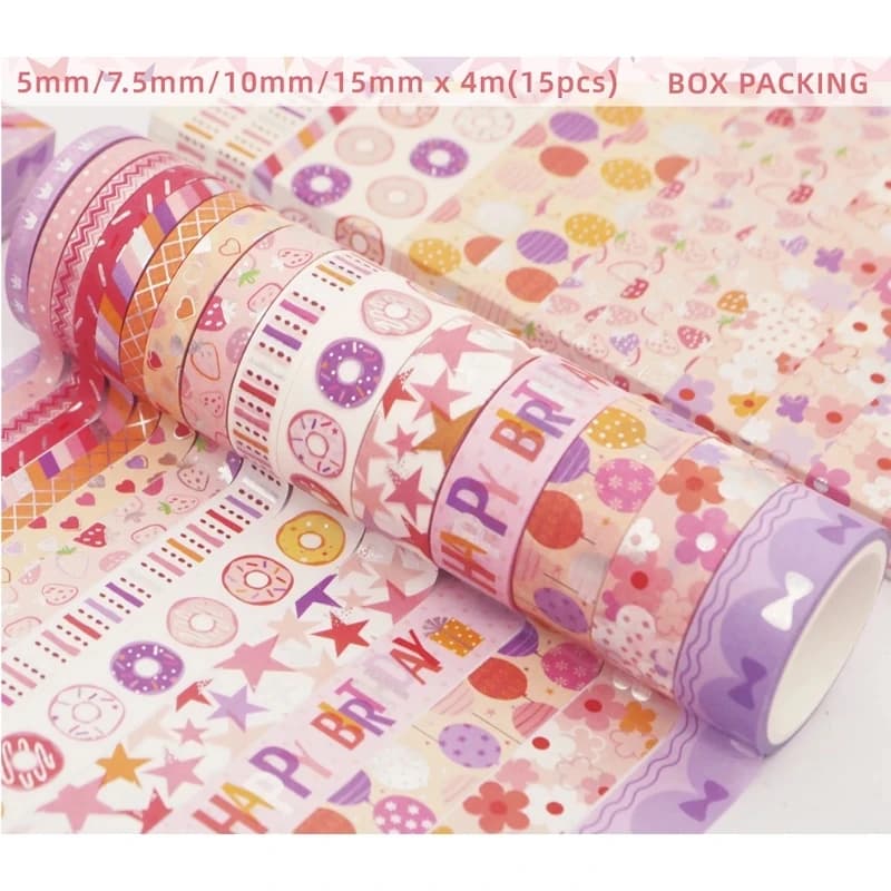 10-21 rouleaux de ruban Washi d'amour de noël, autocollant de masquage en feuille d'or, matériel de Collage, ensemble de rubans décoratifs pour Scrapbooking, pour la saint-valentin