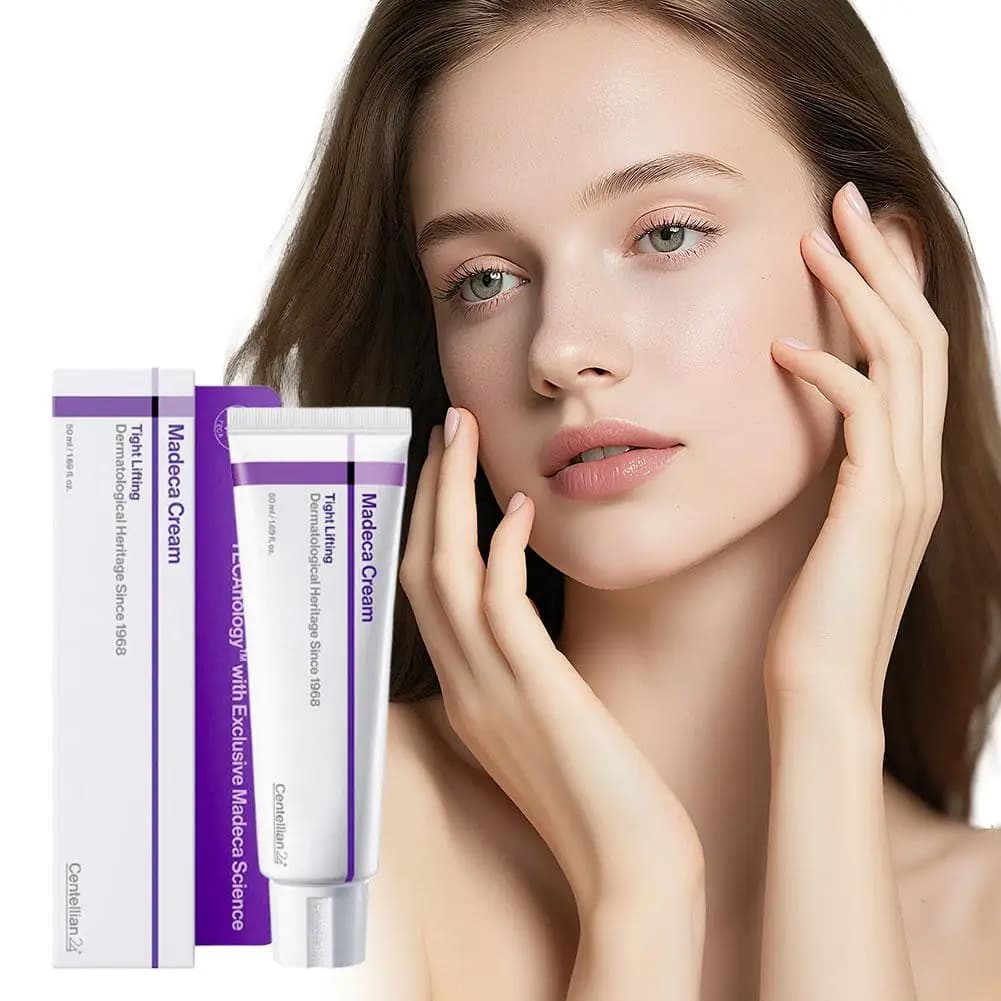 Crème raffermissante pour la peau à la Centella Asiatica 50 ml - Crème hydratante anti-âge liftante pour peaux sèches et matures, absorption rapide, non grasse