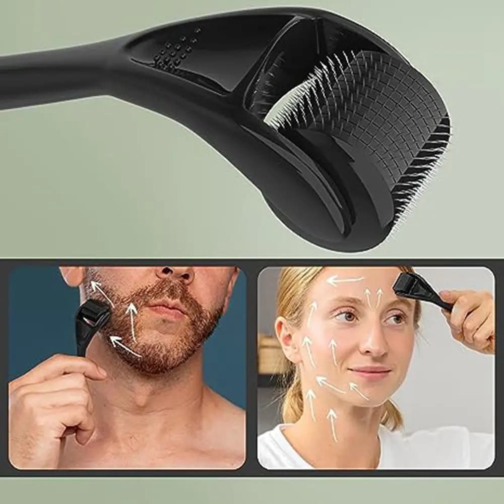 Rouleau Derma pour cheveux et barbe, 0.2/0.25/0.3mm, pour cultiver la peau du visage, 540 micro-aiguilles, Instrument de beauté cosmétique pour femmes et hommes
