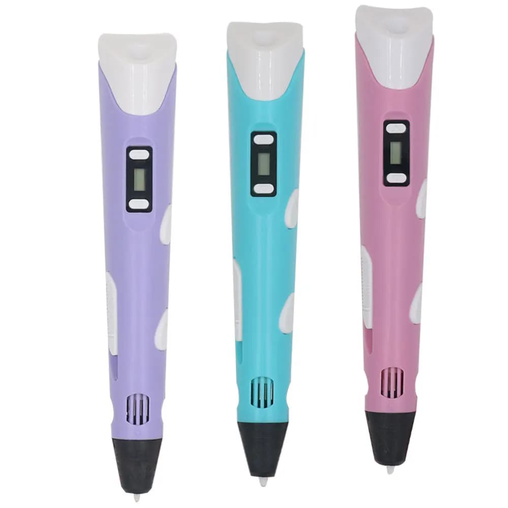 Stylo 3D pour enfants, stylo d'impression de dessin 3D avec adaptateur d'alimentation pour écran LCD, jouet à Filament PLA de 200M, cadeau de noël et d'anniversaire pour enfants, DIY