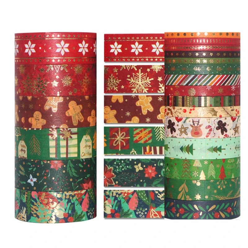 10-21 rouleaux de ruban Washi d'amour de noël, autocollant de masquage en feuille d'or, matériel de Collage, ensemble de rubans décoratifs pour Scrapbooking, pour la saint-valentin