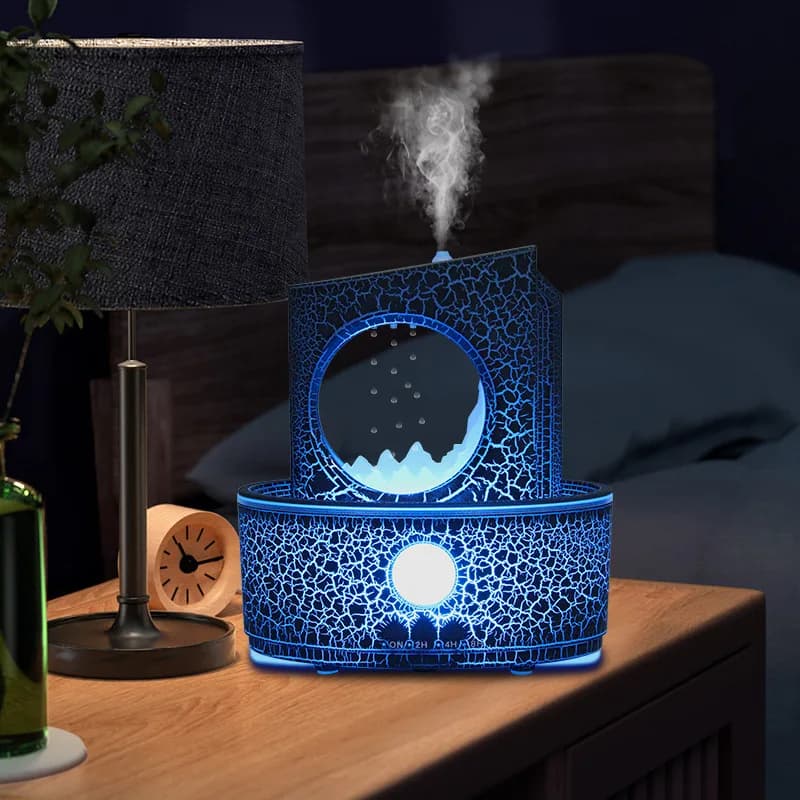 Zen Rain Clouds Diffuseur d'arôme Humidificateur d'air ultrasonique Machine d'huile essentielle pour la décoration de bureau à la maison avec 3 lampes colorées