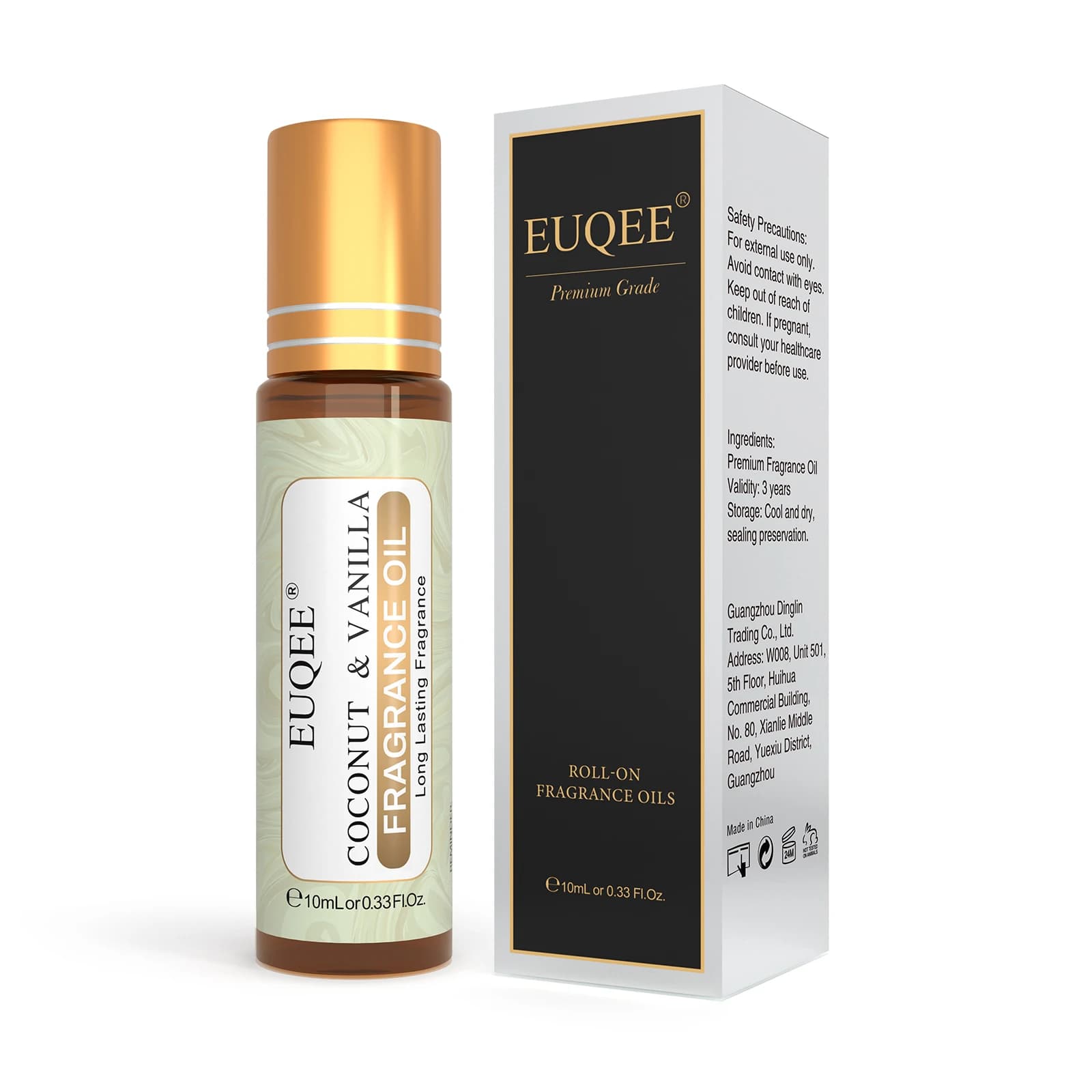 EUQEE-Roller Fragrance 173, Musc blanc, AMP et vanille, Aromathérapie, Bubble Gum Fragrance, Château, DIY Regina Candle, Bath Bombs, 10ml