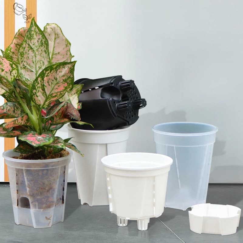 Pot de fleurs de stockage d'eau, bassin Transparent pour bonsaï, Pot pour plantes, orchidée papillon, Pot hydroponique respirant, bassin paresseux auto-absorbant