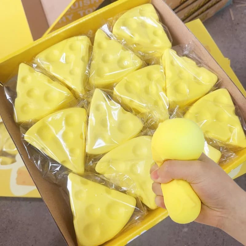 Jouet Squishy en Forme de Fromage à Remontée Lente, Mignon, Simulation de Fromage, Anti-Stress, Jouet Fidget pour Enfants et Adultes, Cadeau de Fête