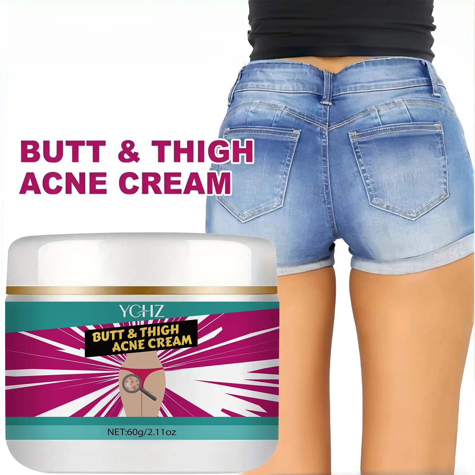 Crème raffermissante pour les fesses, crème de massage pour des fesses sexy, réduit les irrégularités, estompe les lignes, crée des fesses lisses et belles, crème de massage liftante pour les fesses,