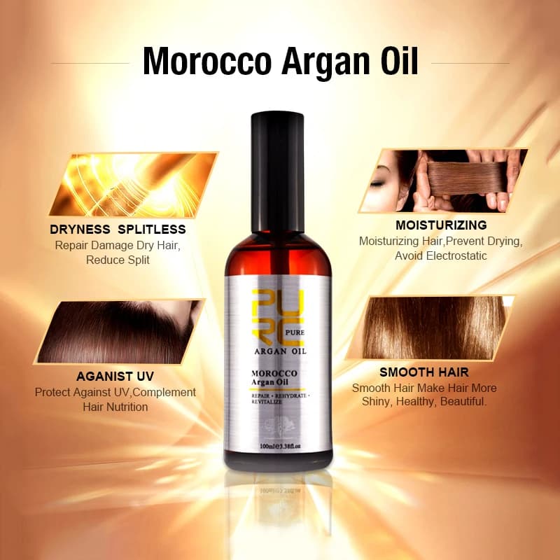Huile d'argan marocaine pour cheveux