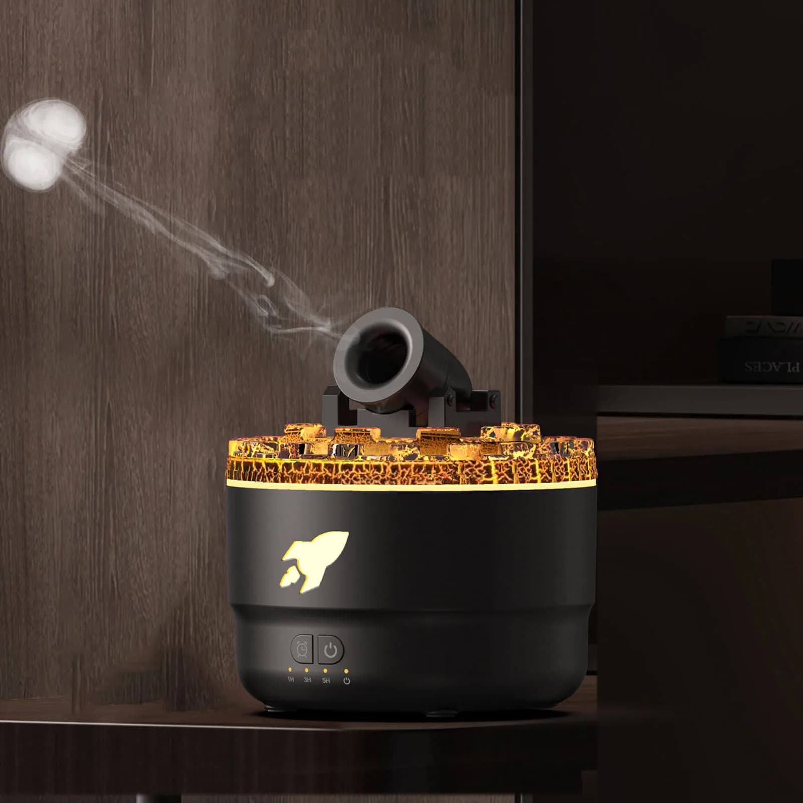 Diffuseur d'huile essentielle d'humidificateur de brume d'air conception innovante 1H 3H 5H synchronisation 25dB taille compacte à faible bruit pour Table de thé de chevet