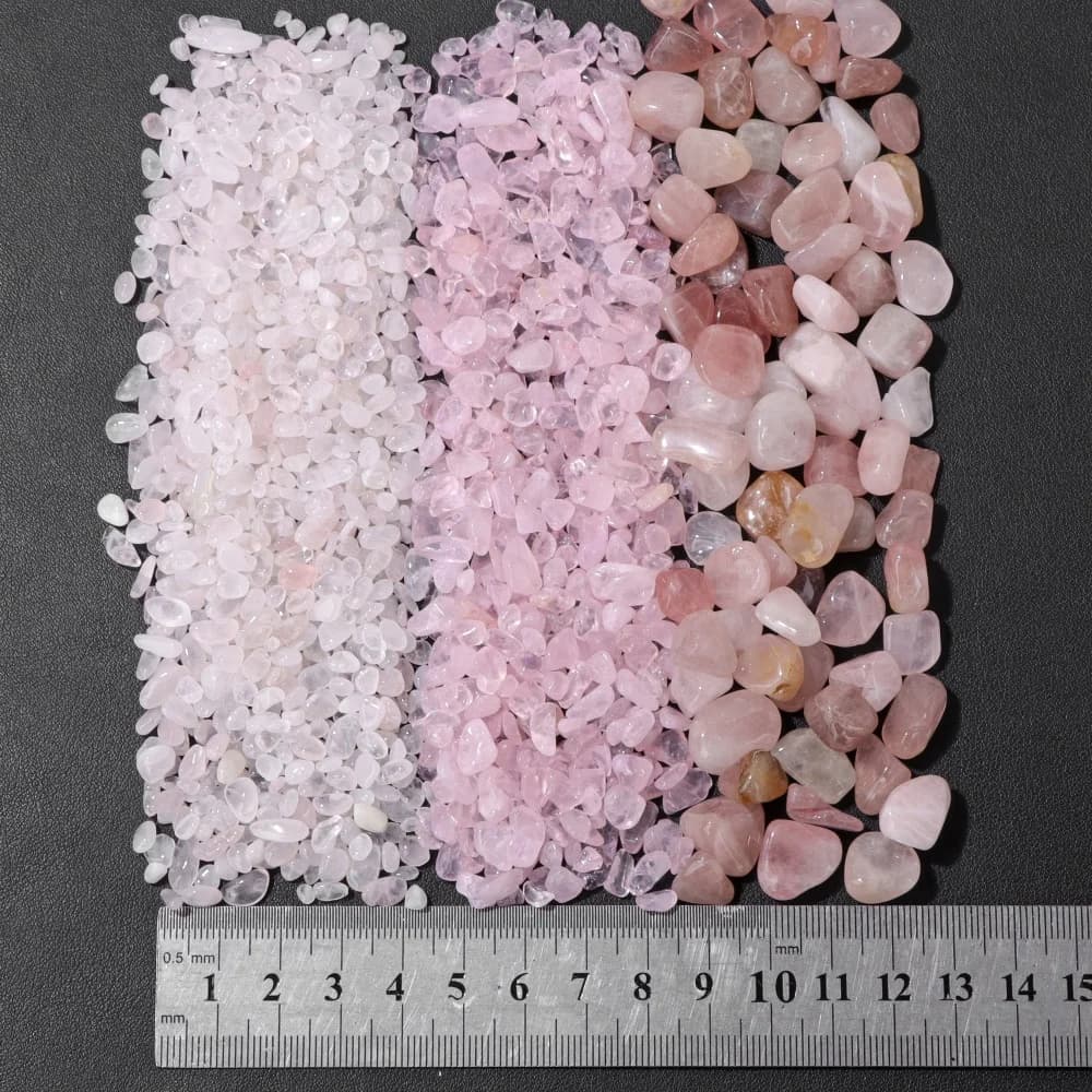 Perles de gravier en cristal rose brut