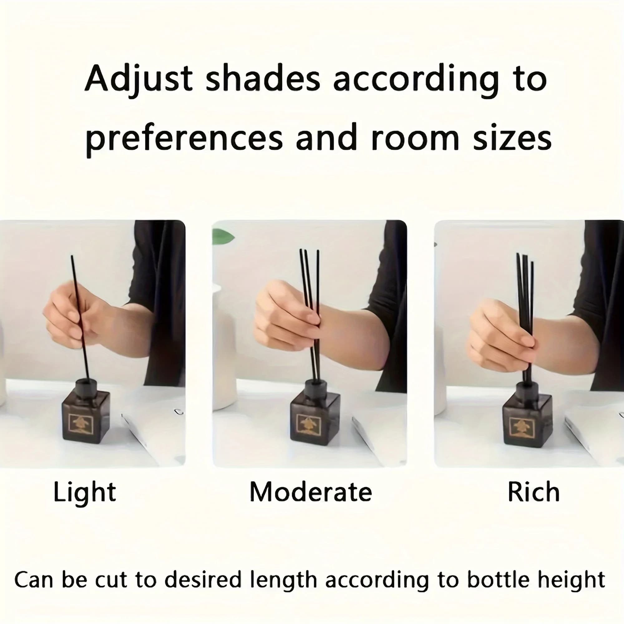 Bâtons de diffuseur d'aromathérapie noirs, 150 pièces, bâtons de Diffusion de parfum, Diffusion d'huile essentielle pour usage intérieur uniquement