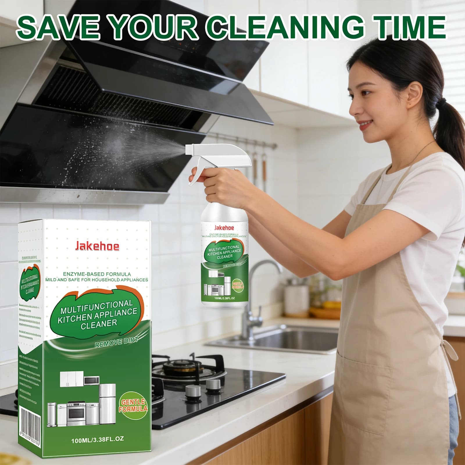 Nettoyant pour appareils de cuisine, dissout les taches d'huile tenaces, réduit les odeurs, restaure la douceur des surfaces, rafraîchissant, dégraissant multifonctionnel