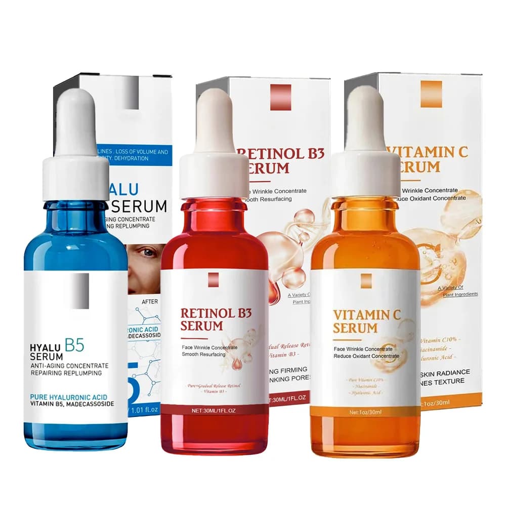 Essence anti-rides, Anti-âge, estompe les ridules, Lifting, raffermissant, réparation, lisse, hydratant, nourrissant, resserre le rétinol B3, sérum