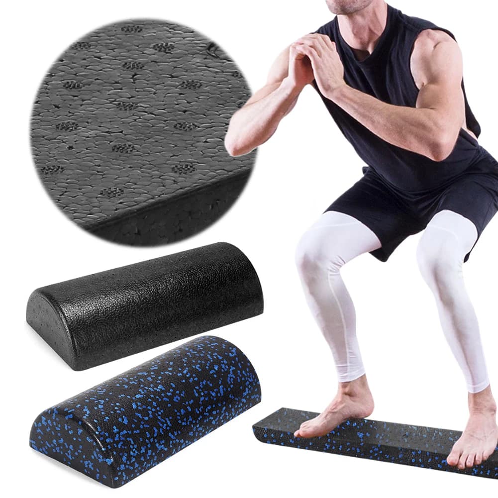 Rouleau de yoga demi-rond, rouleau de massage, rouleau en mousse semi-circulaire haute densité, étireur dorsal multifonction pour le yoga et la remise en forme