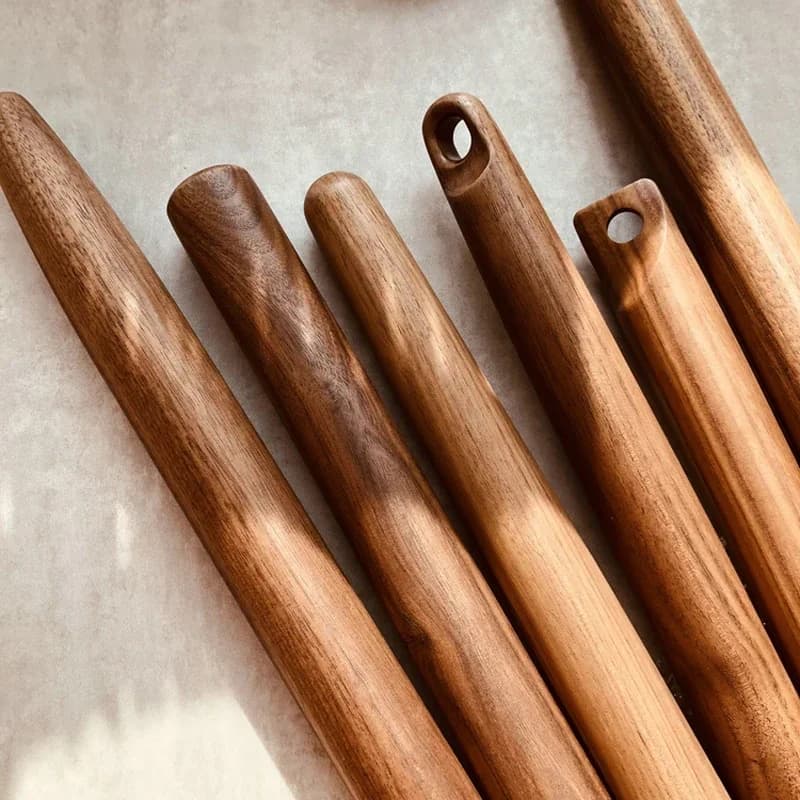 Rouleau à pâtisserie en bois naturel