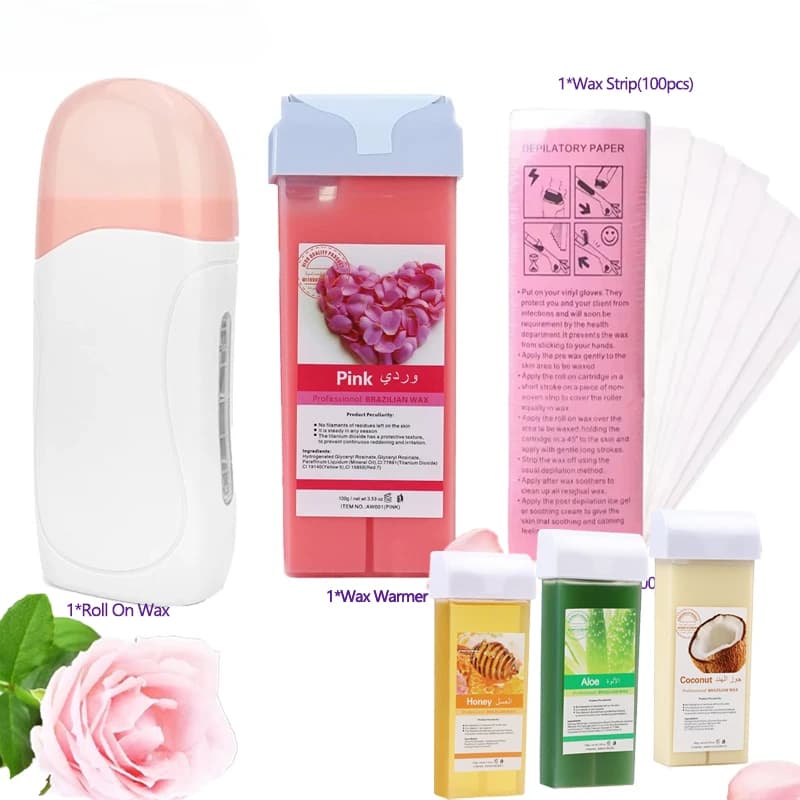 Recharges à rouleau de cire à rouleau – Épilation indolore pour bikini/corps, formule hypoallergénique et 100% naturelle, kit dépilatoire rapide
