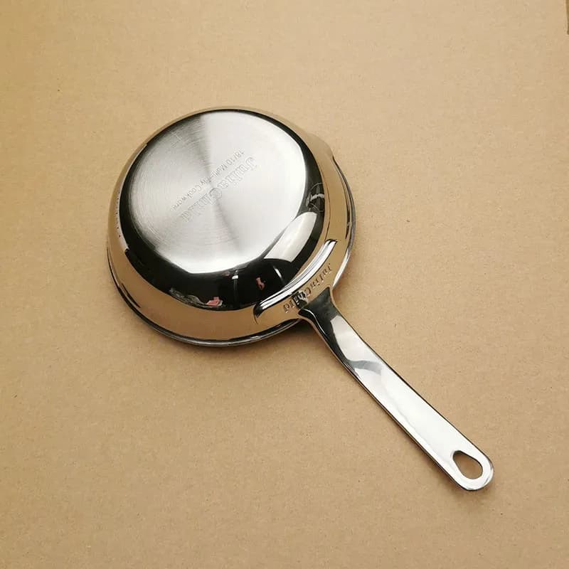 Mini poêle à frire en acier inoxydable 304, petite cuisinière à Induction spéciale, antiadhésive, pour éclaboussures d'huile chaude, petite poêle de 12CM