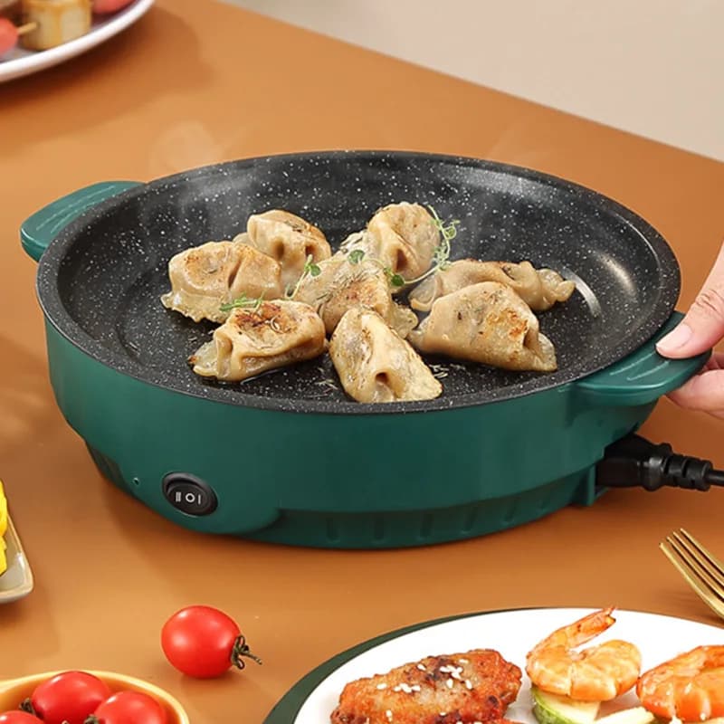 Multicuiseur électrique poêle électrique 220V maison Barbecue Steak frit poisson Omelette poêle antiadhésive Machine de cuisson