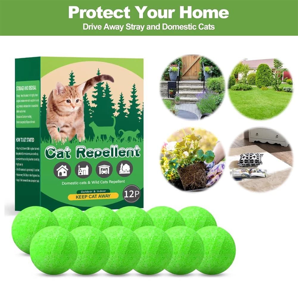 Lot de 12 balles répulsives pour chats