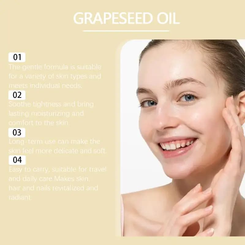 Huile Essentielle de Pépins de Raisin pour Nourrir les Cheveux, les Ongles et la Peau – Traitement Multi-Usages Hydratant et Nourrissant pour des Résultats Sains