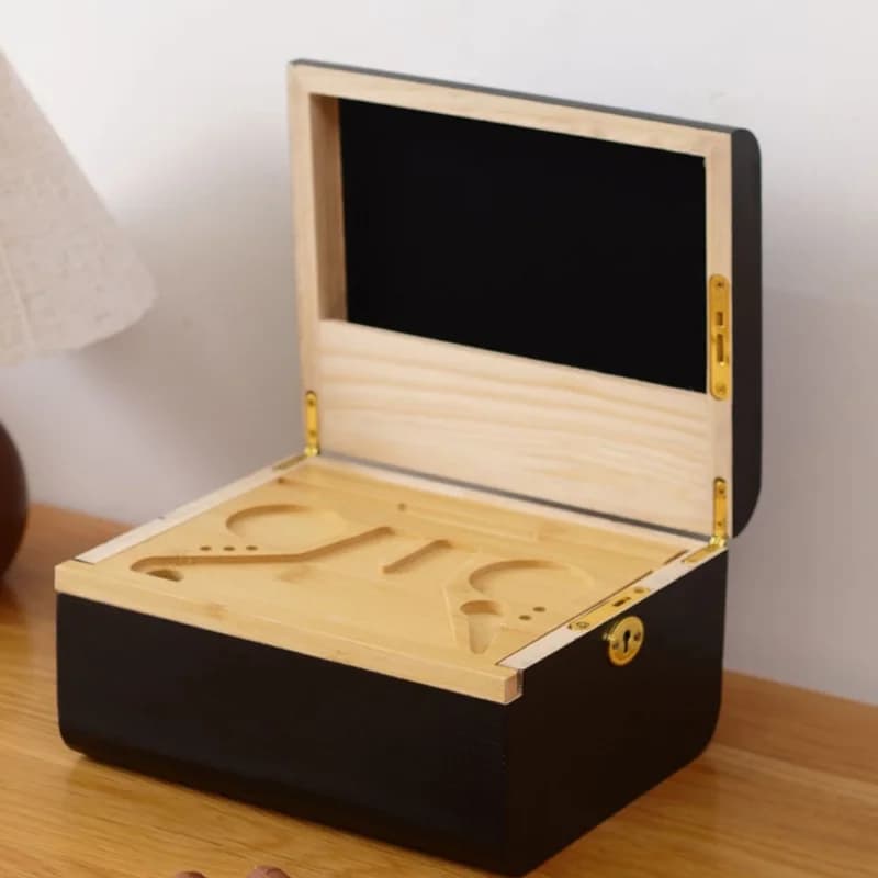 Boîte en bois de qualité supérieure, plateau roulant amovible, boîte décorative anti-odeur avec serrures Vintage pour la maison ou le bureau