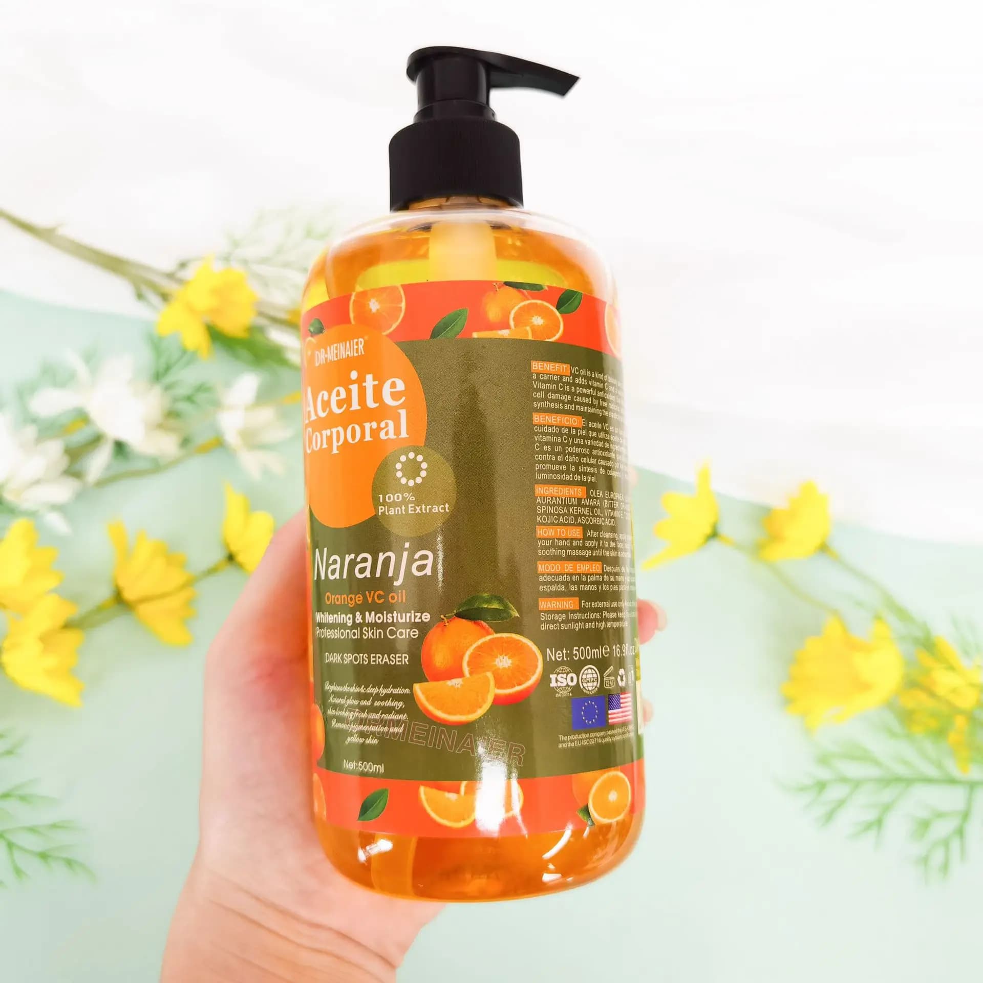 500/118ml huile blanchissante Corporelle hydrater soins de la peau professionnels taches foncées gomme réparation visage corps SPA Massage VC huile
