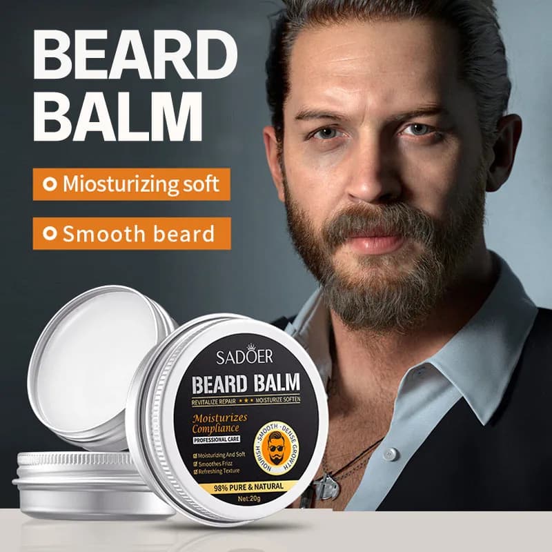 Kit de soin et de beauté pour barbe SADOER pour hommes, hydratation intense, riche en nutriments, essence capillaire intensive, lisse et stylée