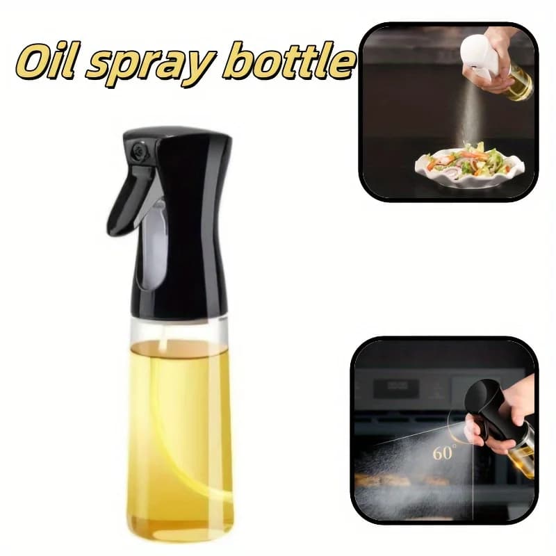 Bouteille d'huile de cuisine noire vaporisateur d'huile de cuisson 200ml vaporisateur pneumatique bouteille en plastique Fitness Barbecue vaporisateur distributeur d'huile