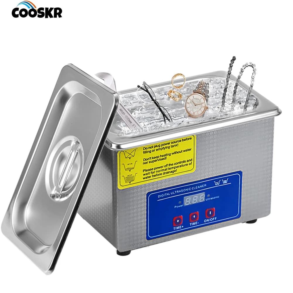 Nettoyeur à ultrasons 40KHZ, bain de lavage à vibrations haute fréquence pour bijoux, montres, lunettes de prothèse dentaire, nettoyeur à ultrasons