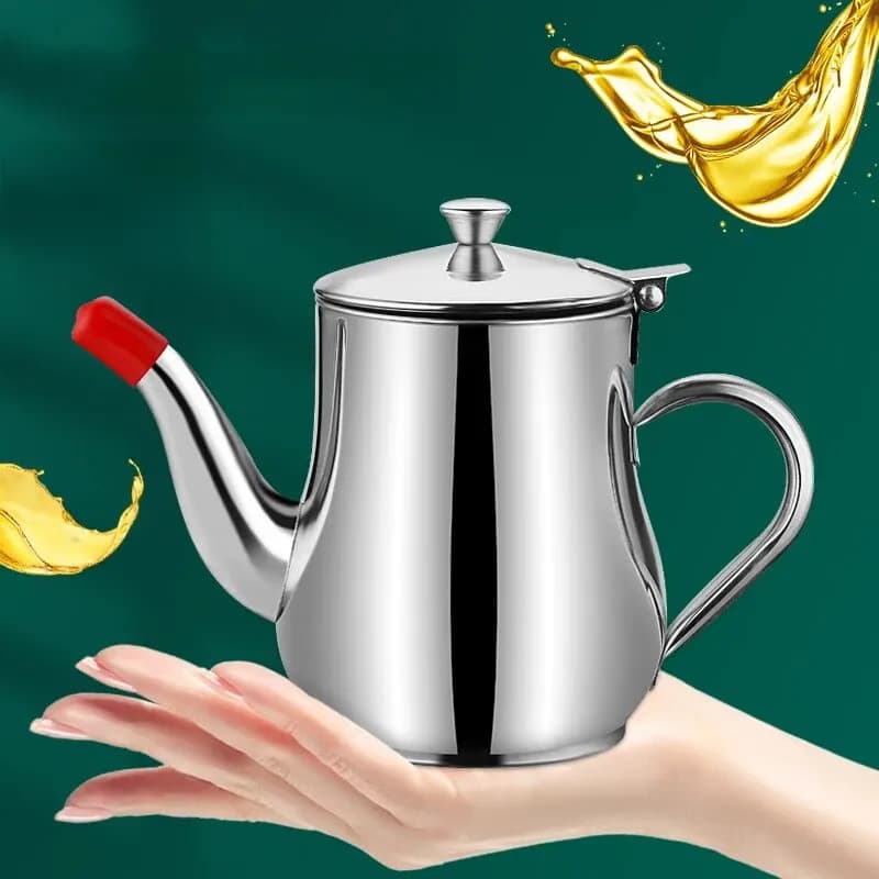 1Pc Ménage Pot D'huile En Acier Inoxydable avec Filtre