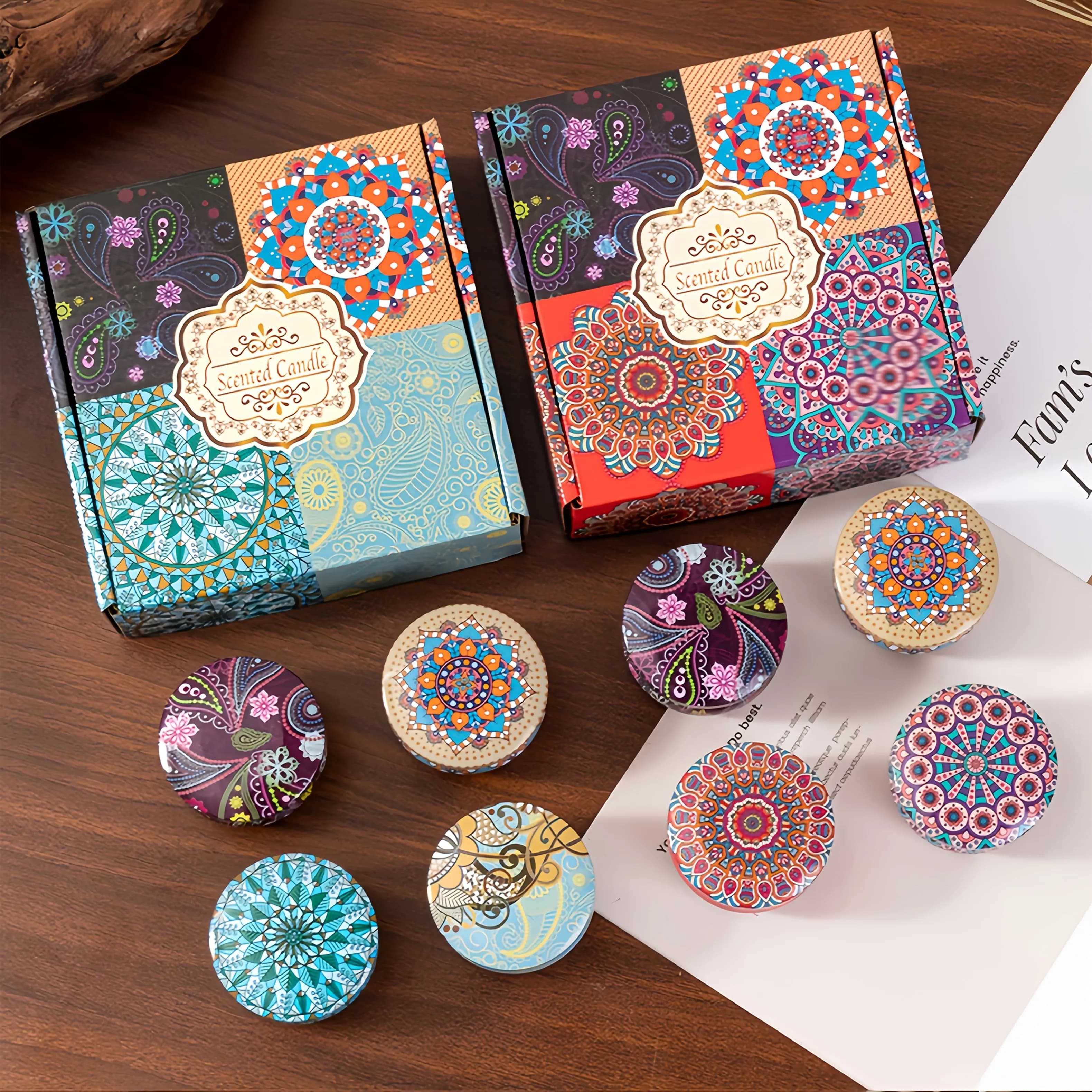 Ensemble de bougies aux huiles essentielles parfumées, 5 parfums floraux : thé blanc, chèvrefeuille, bleu, poulets, jasmin et lavande, parfait pour le yoga, le bain, la méditation, l'aromathérapie, le