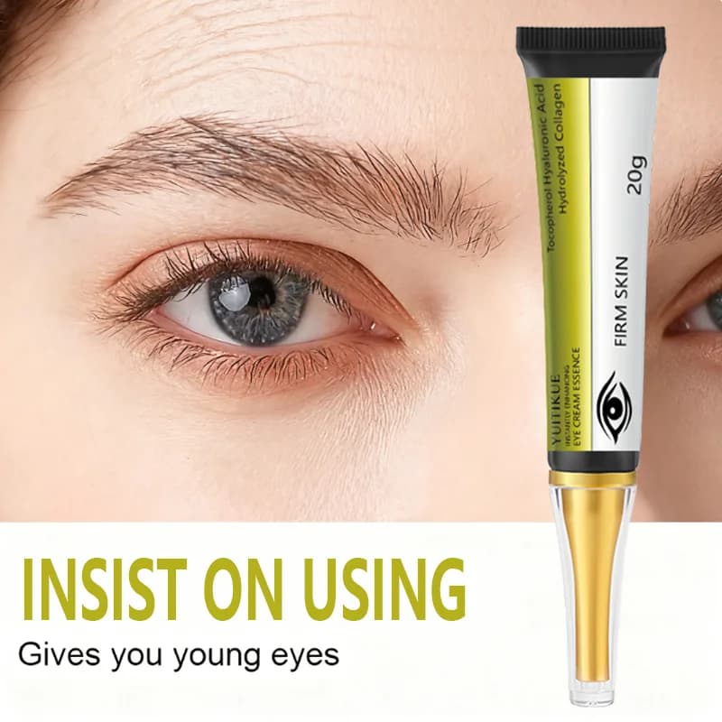 YUITIKUE Crème pour les yeux ferme instantanée 20g - avec acide hyaluronique et collagène, hydrate et éclaircit en profondeur les yeux