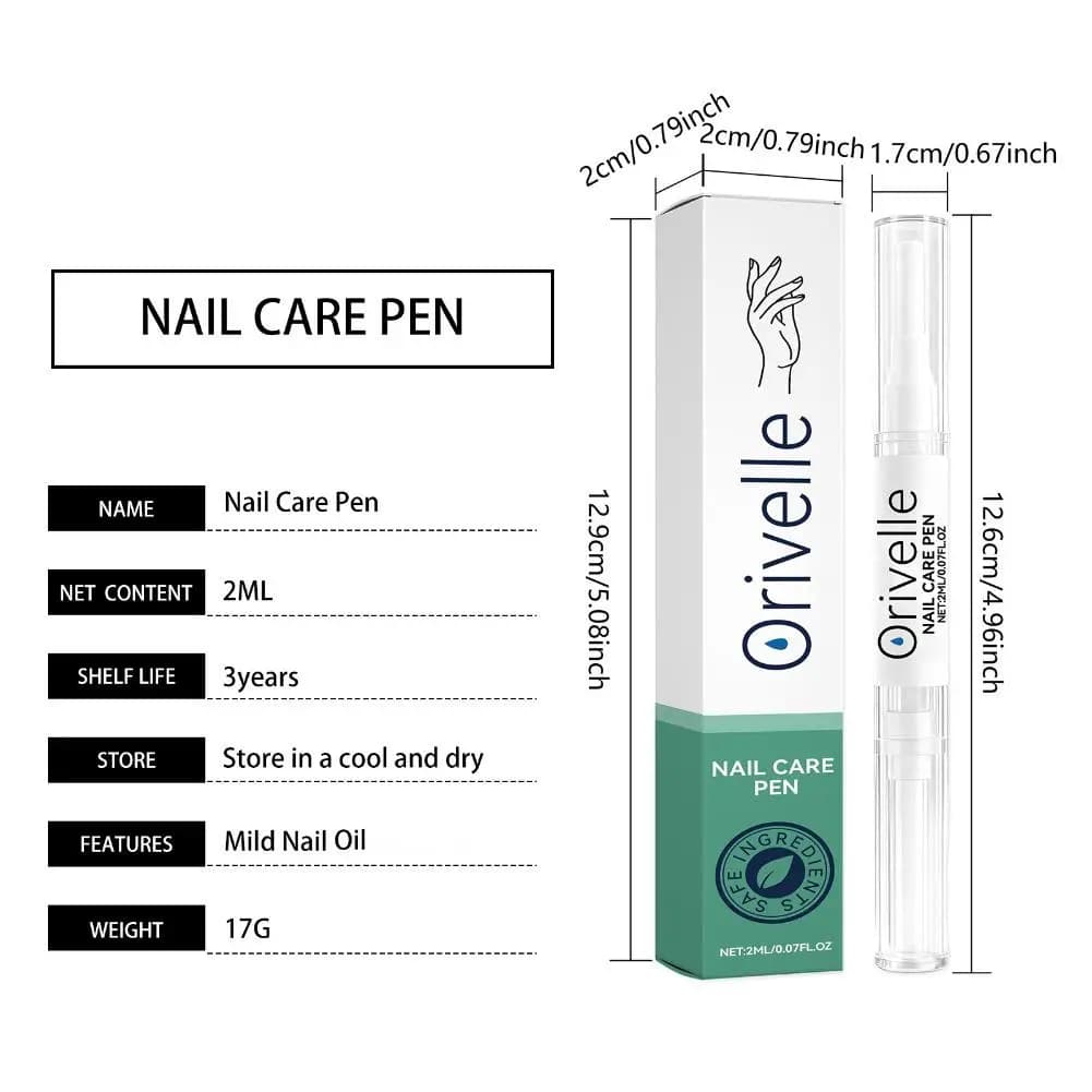 Stylo à huile nourrissante pour ongles Orivelle/Orvalle, 3 ml, soin des cuticules à la vitamine E, huile hydratante et fortifiante pour ongles cassants