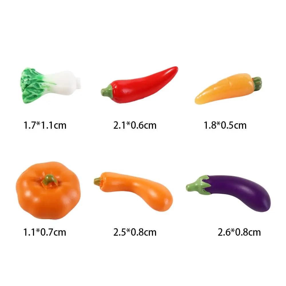 Modèles miniatures de nourriture 1:12 : Chou, Ail, Tomate, Poivron, Légumes et fruits artificiels, Carotte, Jouets de cuisine