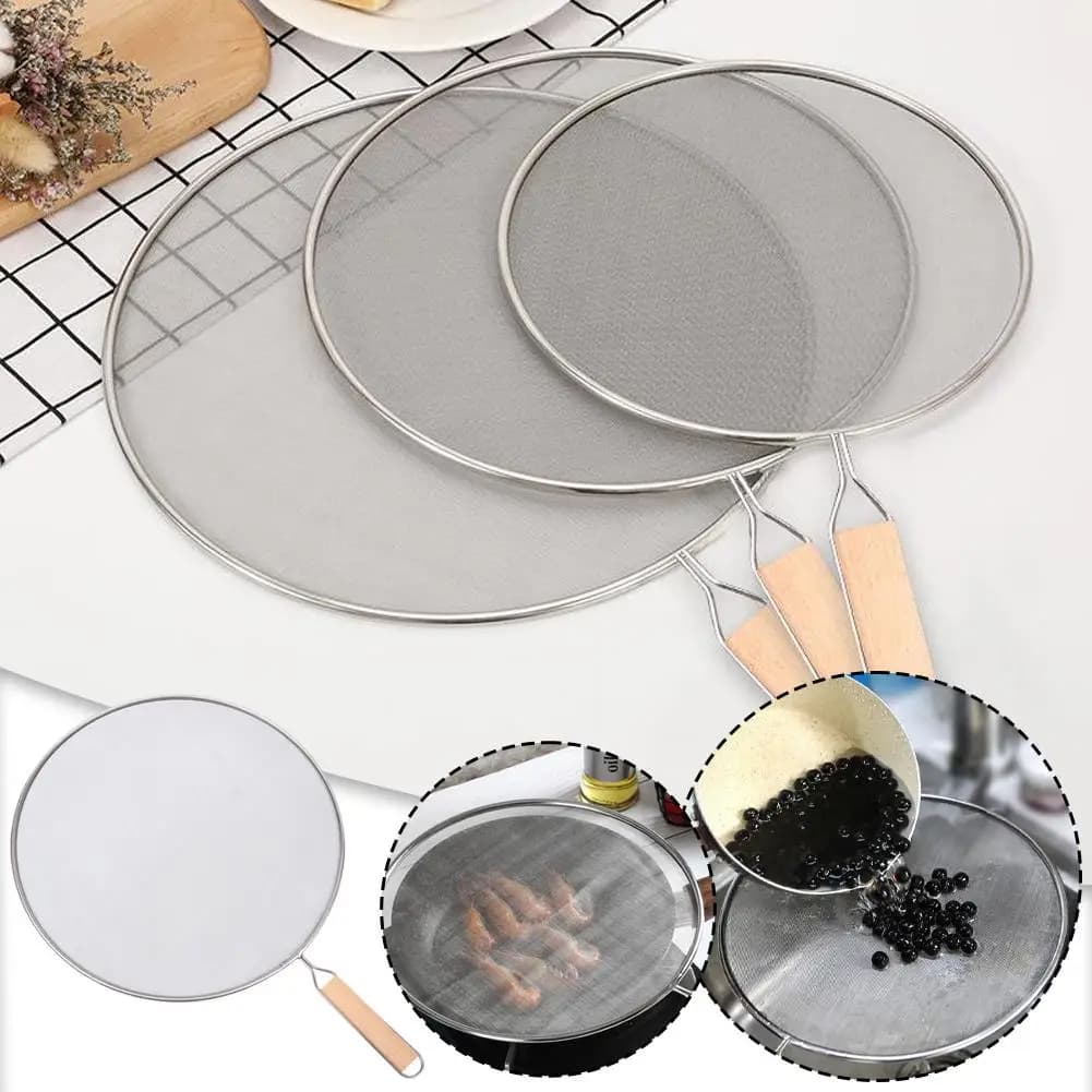 Pot huile de friture couvercle de cuisson outils de cuisine graisse éclaboussures écran gardes maille Anti