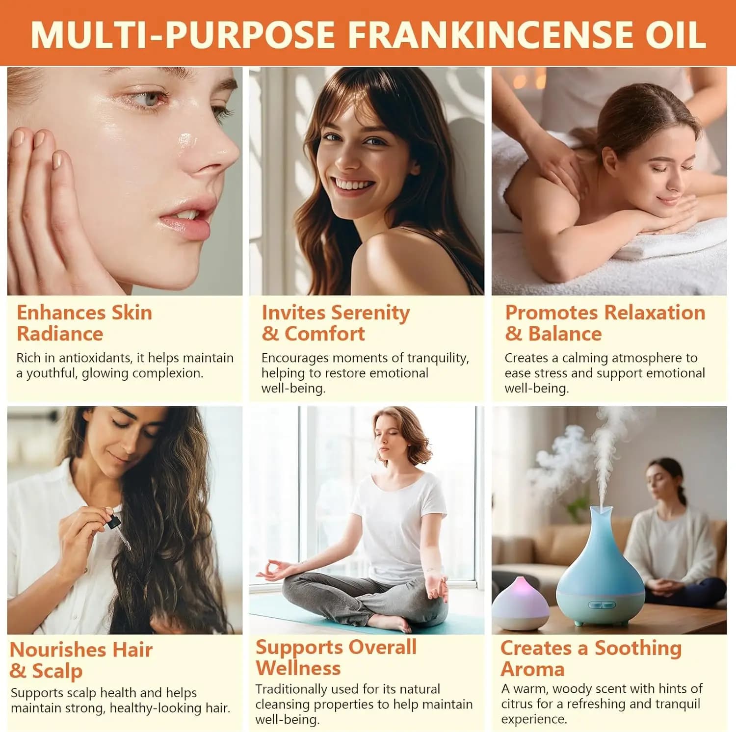 Huile essentielle d'encens 30ML, huile de soin du corps pour apaiser les muscles des épaules et du dos, huile de soin hydratante pour femmes et hommes