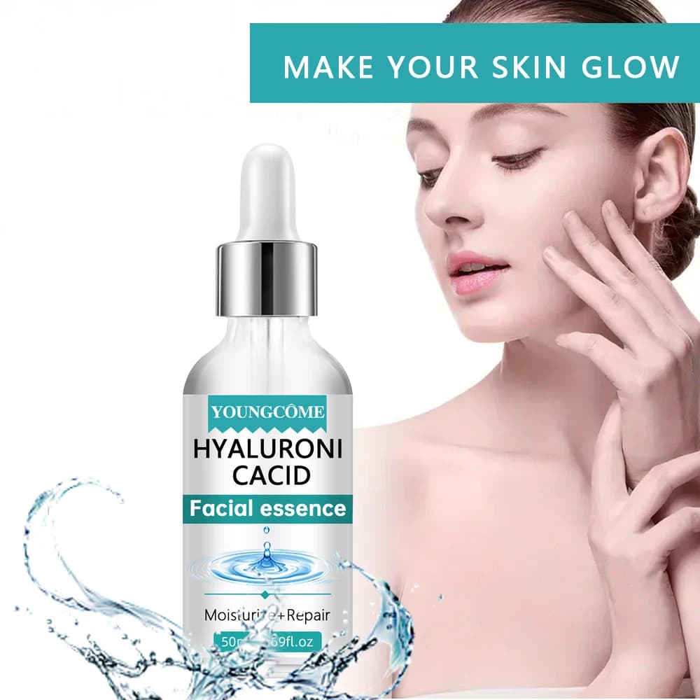 Sérum facial à l'acide hyaluronique, un facteur cffactor naturel, peut bouhumide pendant une longue période, garde la peau hydratée, élastique