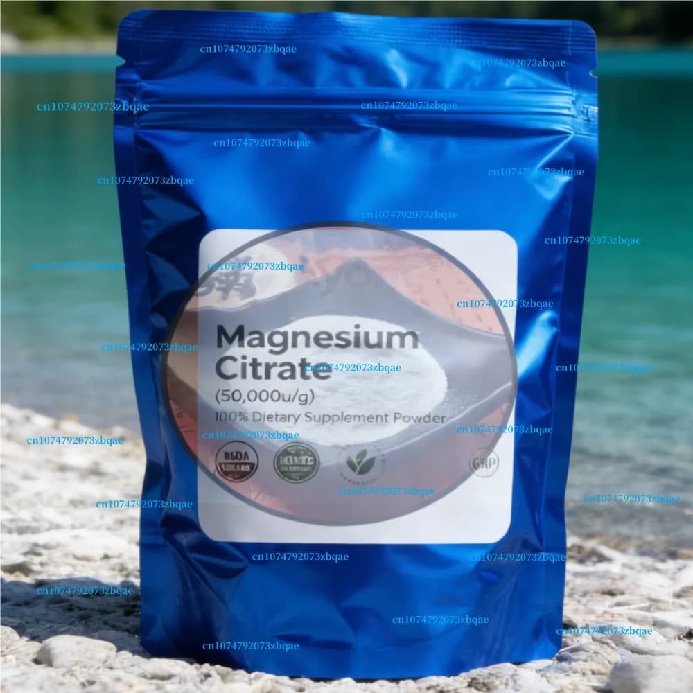 Poudre de citrate de magnésium à 99 %, produit phare officiellement désigné par AliExpress, CAS 779-25-1, emballage personnalisé avec étiquette sur mesure