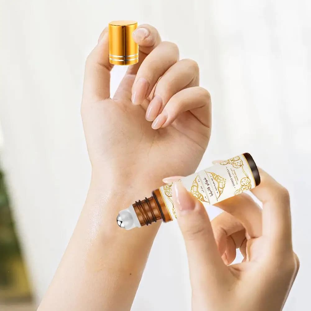 Huile Essentielle Parfumée Roll-On Chocolat Vanille Arabe, Parfum de Haute Qualité 10ml Sans Alcool, Senteur Gourmande Sucrée pour Rendez-vous