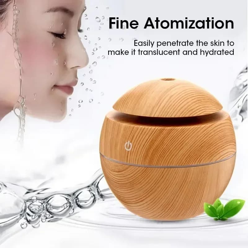 Mini diffuseur d'huile essentielle USB ultrasonique en grain de bois, humidificateur d'air Portable d'aromathérapie de bureau pour usage domestique et au bureau