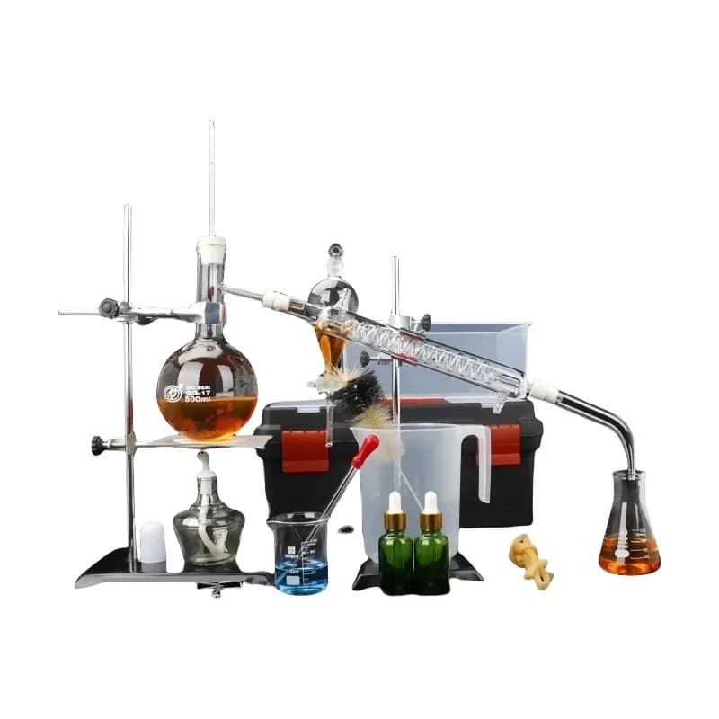 Équipement de distillation complet 100ml--1000ml, Extraction d'huile essentielle et Production d'eau distillée, laboratoire chimique, Borosilica