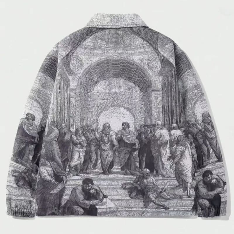 Nouvelles vestes décontractées fines à imprimé style peinture à l'huile pour homme