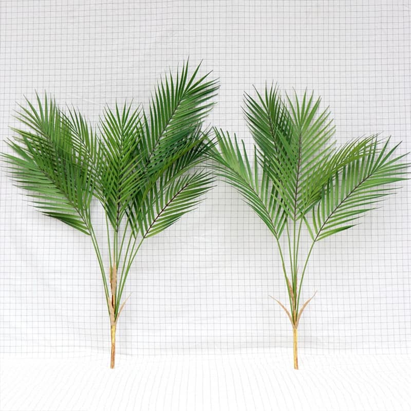 Plantes d'arbre vertes artificielles de 60 CM, feuilles de palmier, fausse branche tropicale, accessoires de décoration d'intérieur en plastique pour jardin de maison, accessoires Photo