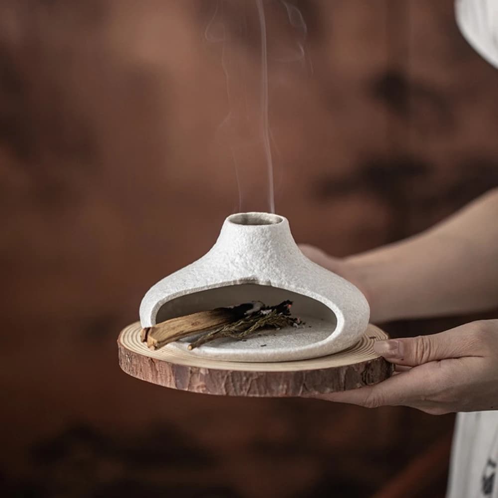 Diffuseur d'arôme en céramique pour cheminée, petit brûleur d'encens, brûleur d'arôme, ornements d'ambiance décoratifs pour la maison
