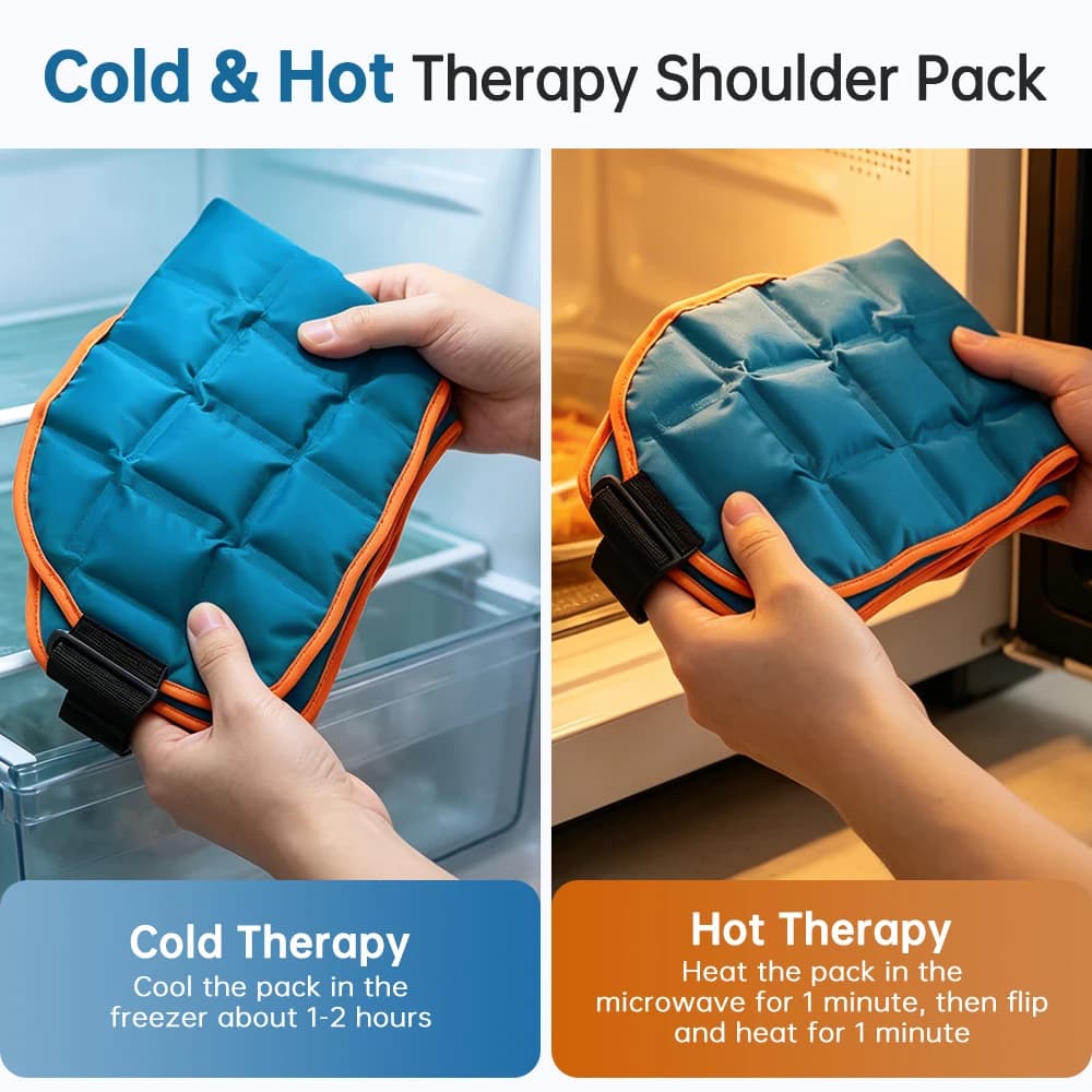 2 pièces de compresses de gel auto-absorbantes réutilisables, chaudes et froides, pour épaule, genou, blessures articulaires et entorses musculaires