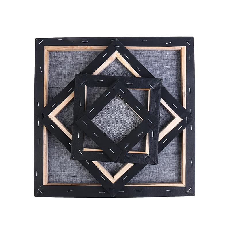 Toile d'artiste carrée vierge pour peinture à l'huile, cadre de planche en bois, peinture acrylique apprêtée, 1PC