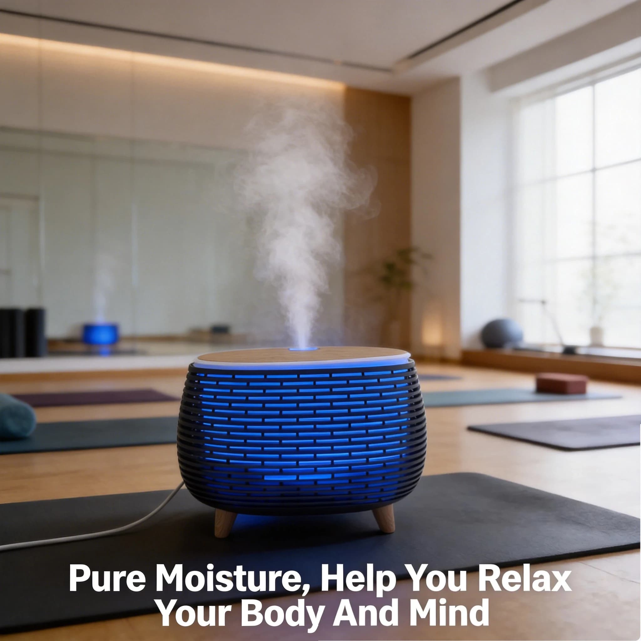 Diffuseur d'huiles essentielles 500 ml, humidificateur ultrasonique aromatique, 7 couleurs LED, télécommande, grain de bois, purificateur d'air, maison, bureau, crèche