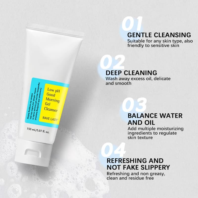 RAVE LADY Low PH 150ml nettoyant pour le visage contrôle de l'huile douce hydratant lavage