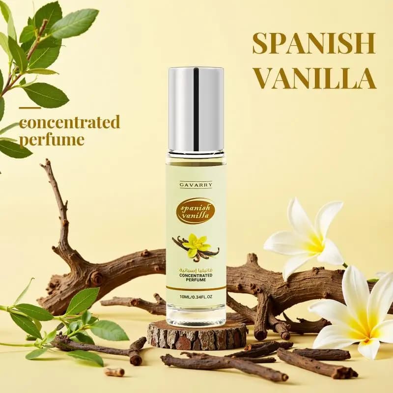 Parfum Roll-On Vanille Mini Vegan Sans Alcool Longue Durée Parfum Portable pour Femmes Filles Sac à Main
