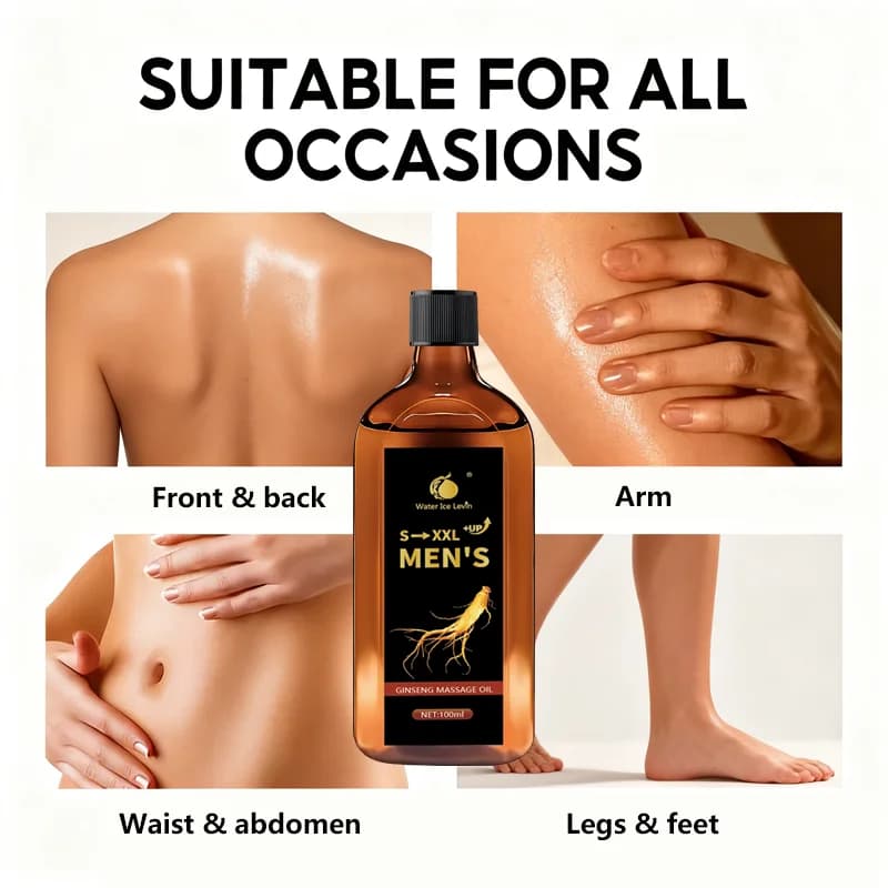 S-XXL + UP Huile de massage au ginseng pour hommes au beurre de karité - Hydrate et raffermit la peau, augmente l'humidité