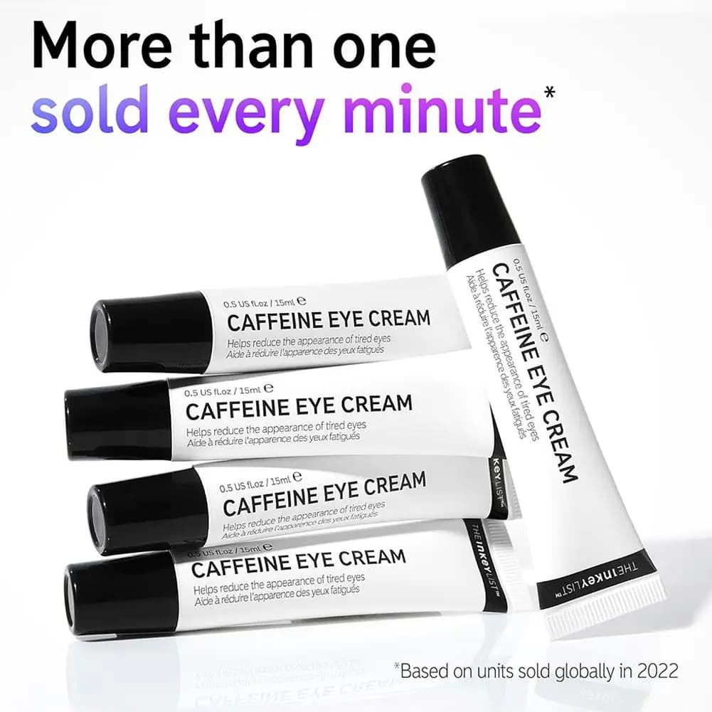 La crème pour les yeux à la caféine réduit l'apparence